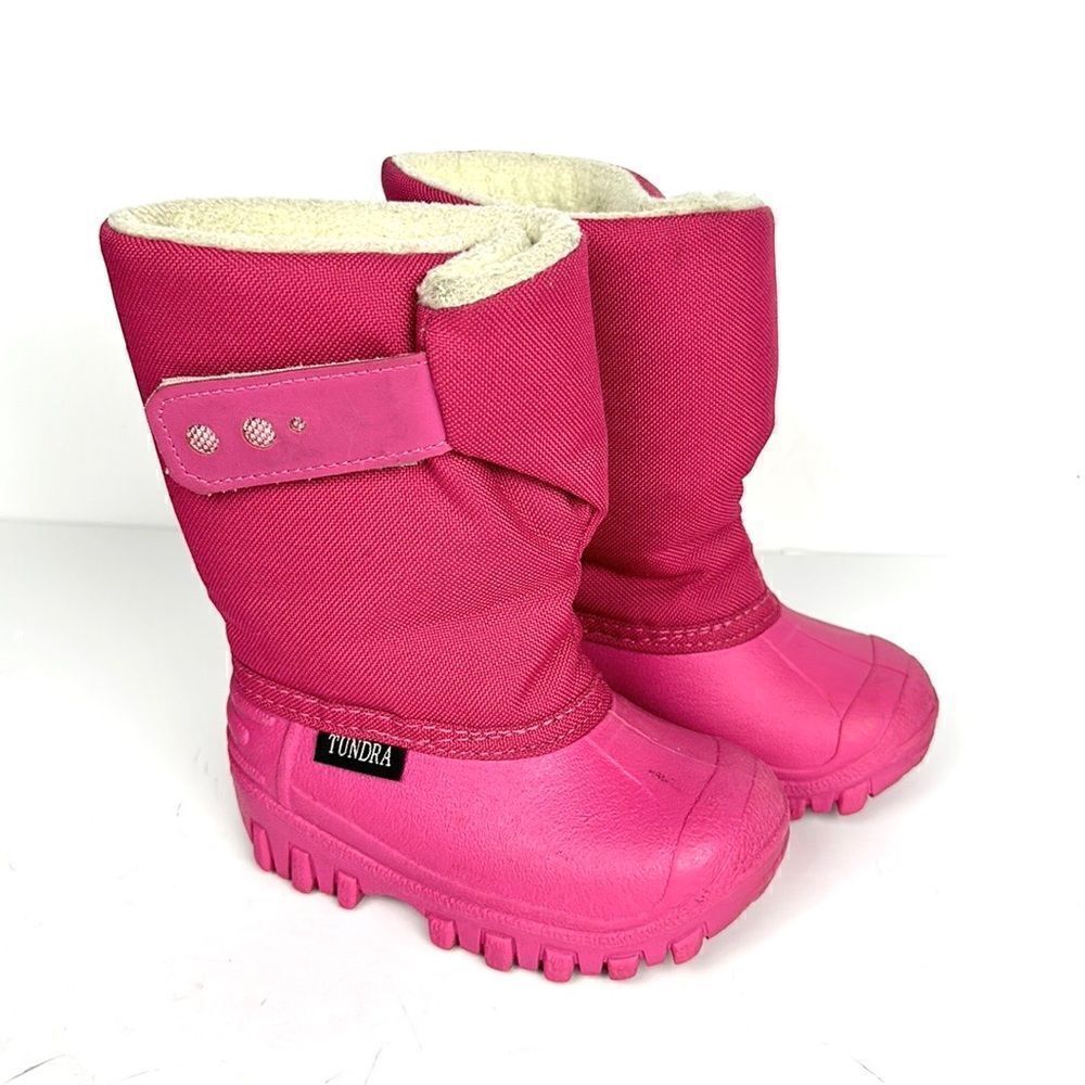TUNDRA Teddy Baby Toddler Girl’s Pink Snow Winter Boots Canada size 5